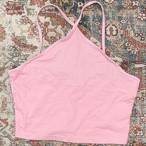 H&M Pink cropped tank - S